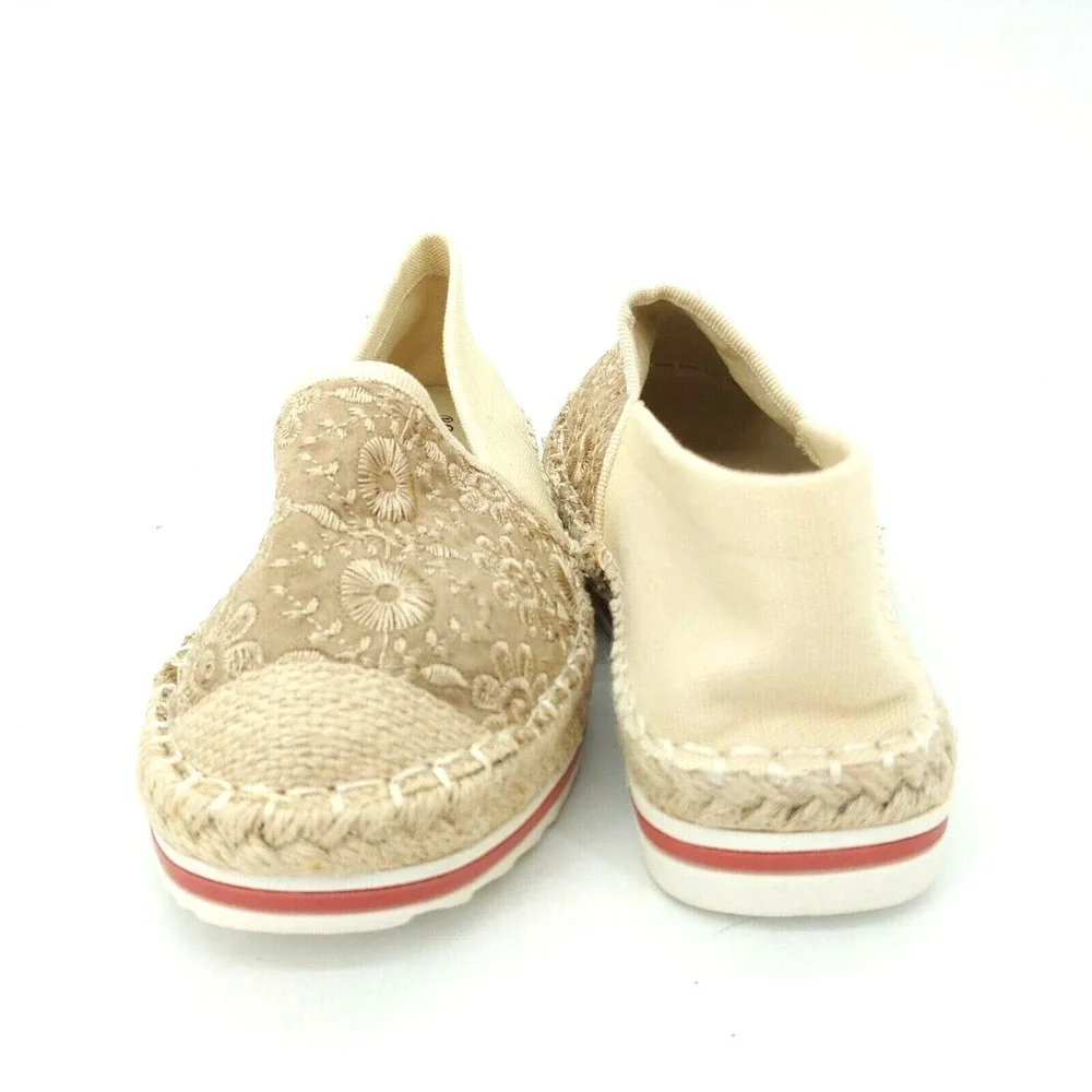 Bolaro By Summer Rio Shoes Womens Espadrille Flat Natural Embroidered 6